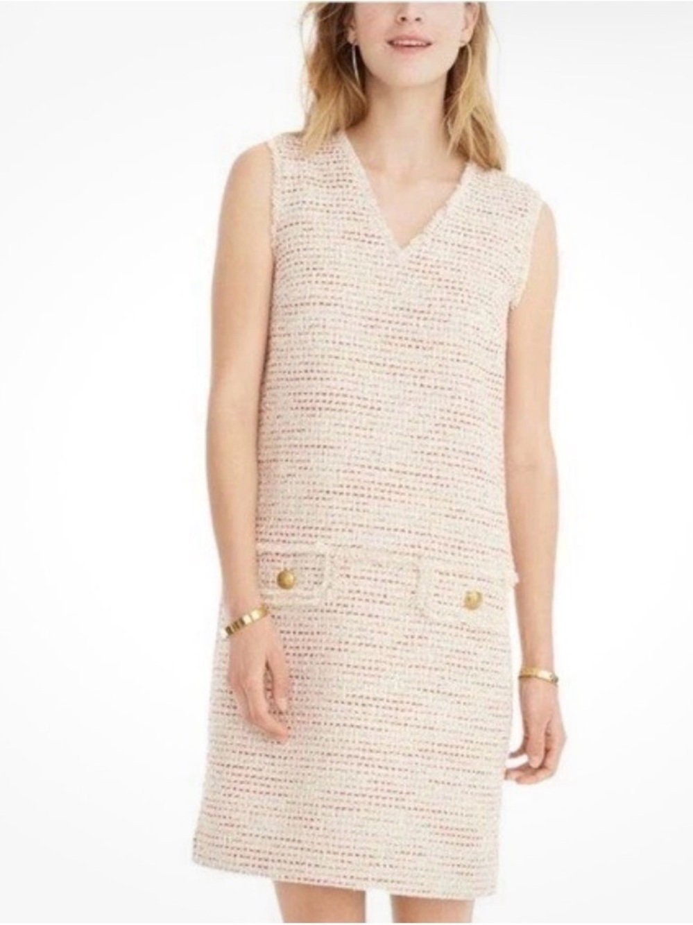 J. Crew Cream Tweed Mini Dress